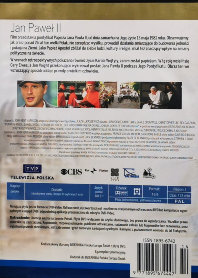 DVD. JAN PAWEŁ II. JON VOIGHT