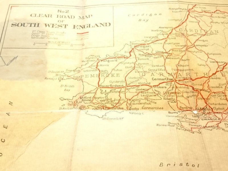NO.2 CLEAR ROAD MAP OF SOUTH WEST ENGLAND 