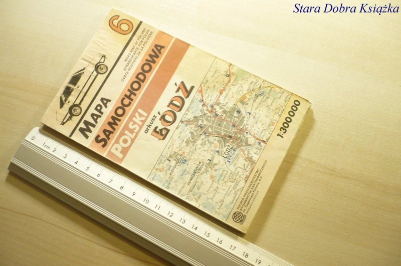 MAPA SAMOCHODOWA POLSKI. ARKUSZ ŁÓDŹ 1993