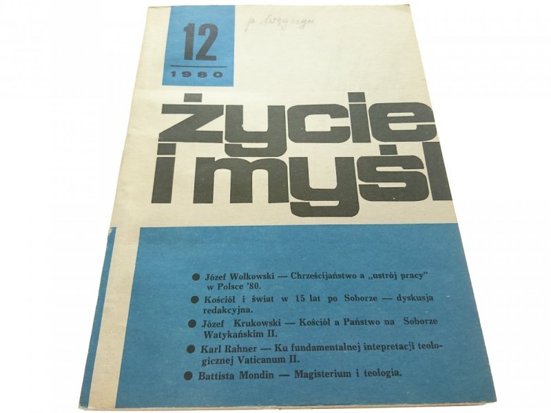 ŻYCIE I MYŚL 12 1980