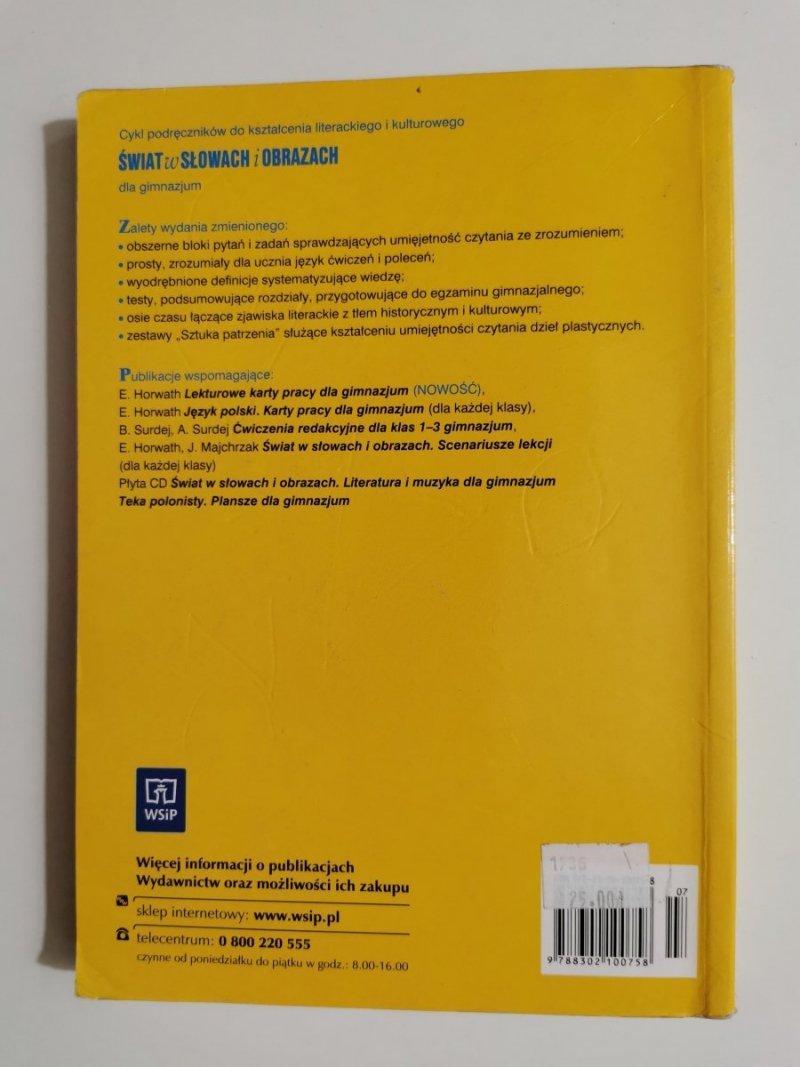 ŚWIAT W SŁOWACH I OBRAZACH KLASA 2 PODRĘCZNIK 2008