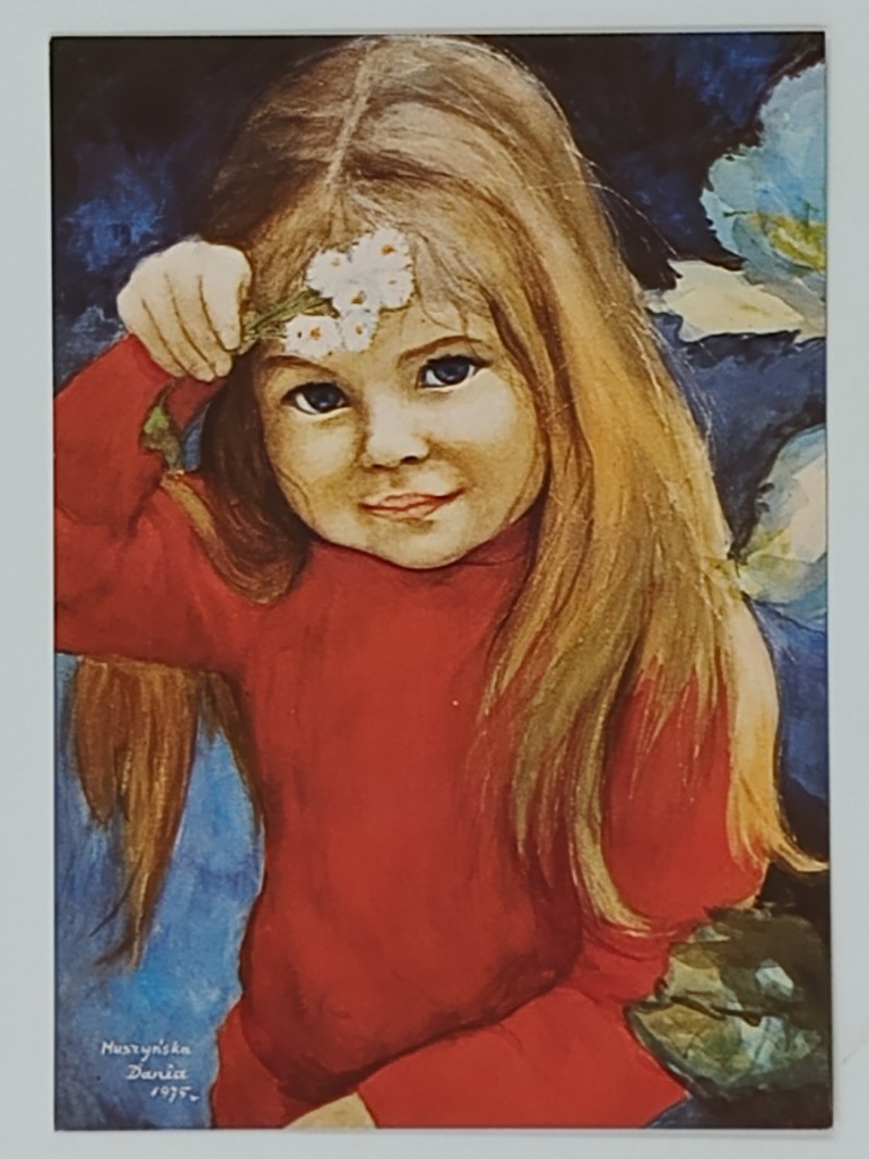 D. MUSZYŃSKA-ZAMORSKA DZIEWCZYNKA Z KWIATAMI CZERWONA BLUZKA