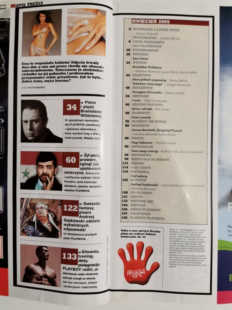 PLAYBOY NR 04 (148) KWIECIEŃ 2005 EWA SALETA ŻONA BOKSERA
