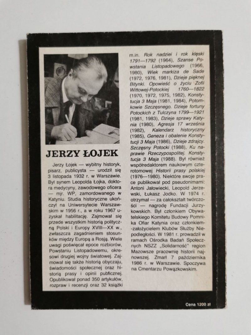 DZIEJE SPRAWY KATYNIA - Jerzy Łojek 1989