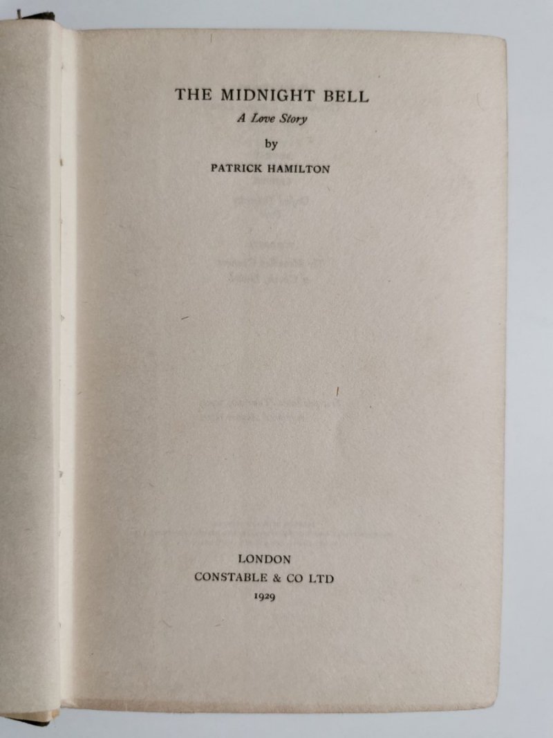THE MIDNIGHT BELL - Patrick Hamilton 1929