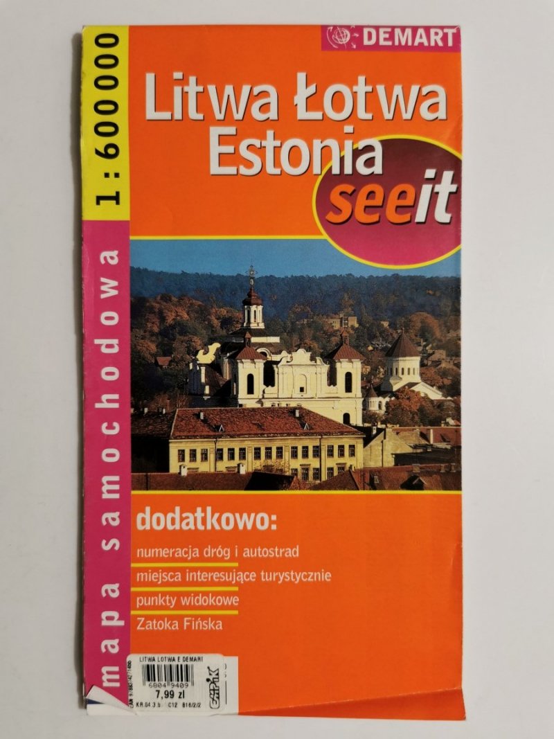 LITWA ŁOTWA ESTONIA SEEIT. MAPA SAMOCHODOWA 1:600 000