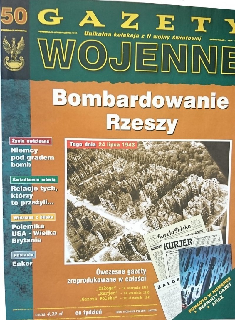 GAZETY WOJENNE 50 BOMBARDOWANIE RZESZY