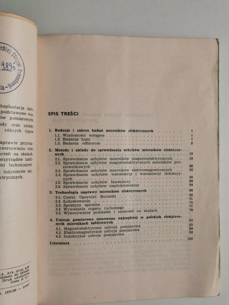 SPRAWDZANIE I NAPRAWA ELEKTRYCZNYCH MIERNIKÓW TABLICOWYCH - Henryk Maćkowiak 1969