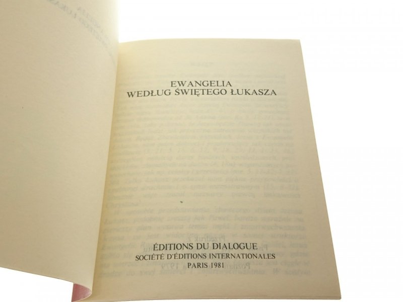 EWANGELIA WEDŁUG ŚWIĘTEGO ŁUKASZA 1981