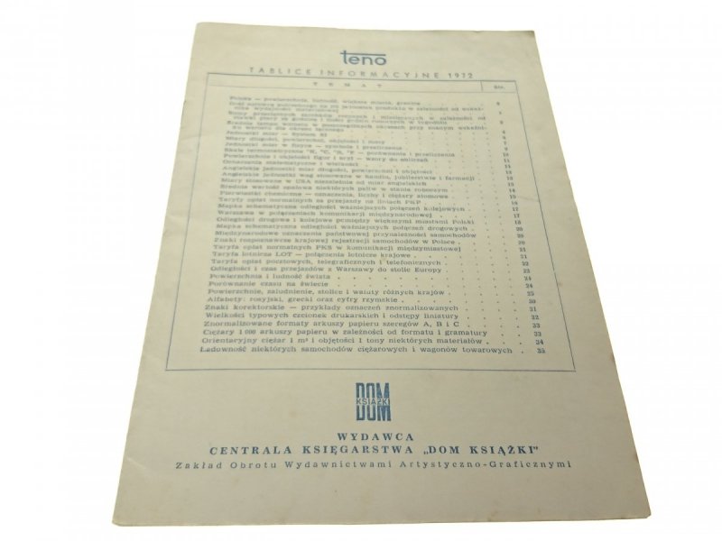 TENO. TABLICE INFORMACYJNE 1972