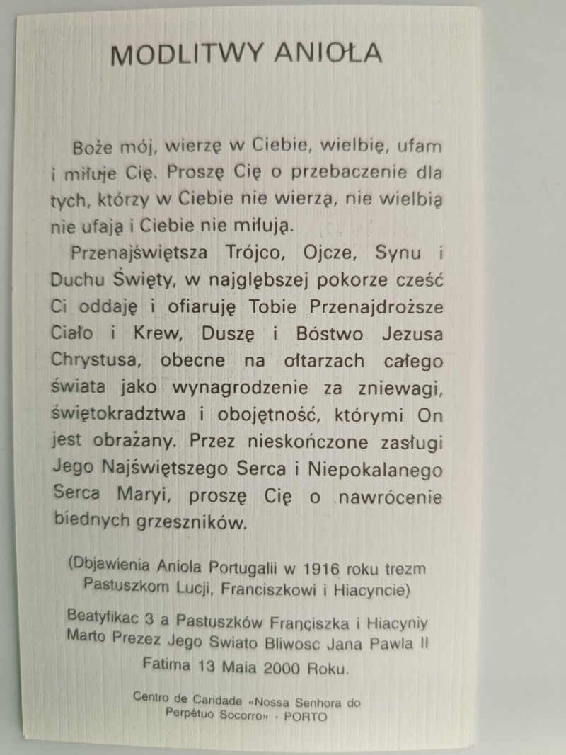 OBJAWIENIE MATKI BOŻEJ TRZEM PASTUSZKOM