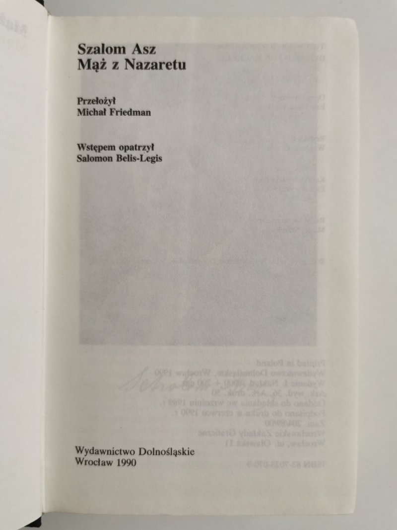 MĄŻ Z NAZARETU - Szalom Asz 