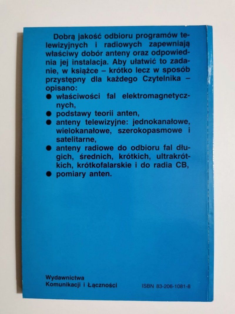 ANTENY TELEWIZYJNE I RADIOWE - Janusz Pieniak 1993