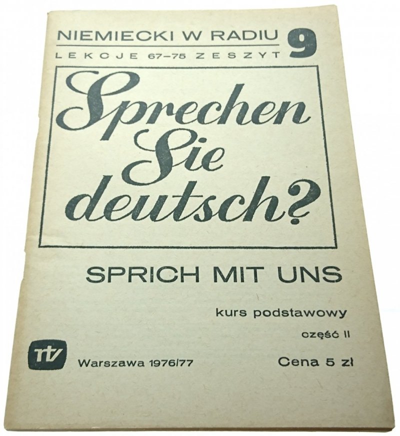 NIEMIECKI W RADIU. LEKCJE 67-75 ZESZYT NR 9 1976