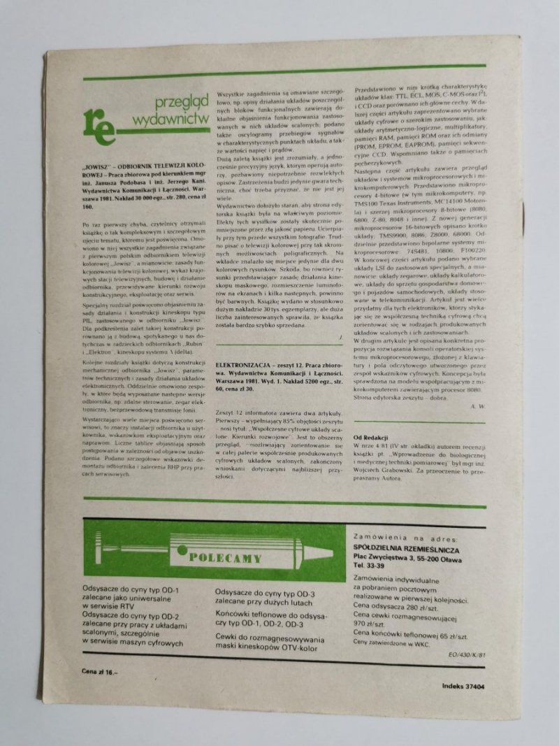 RADIOELEKTRONIK NR 9-10'81