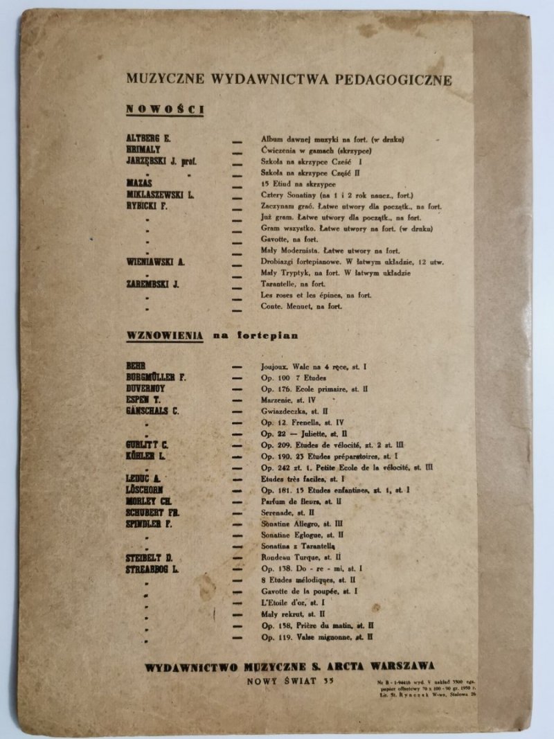 ZACZYNAM GRAĆ - Feliks Rybicki 1946