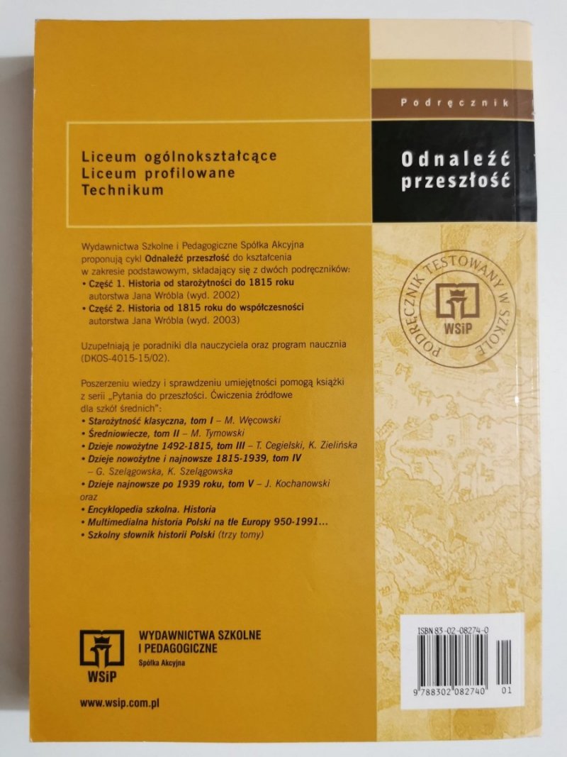 ODNALEŹĆ PRZESZŁOŚĆ. PODRĘCZNIK KLASA 1 - Jan Wróbel 2002