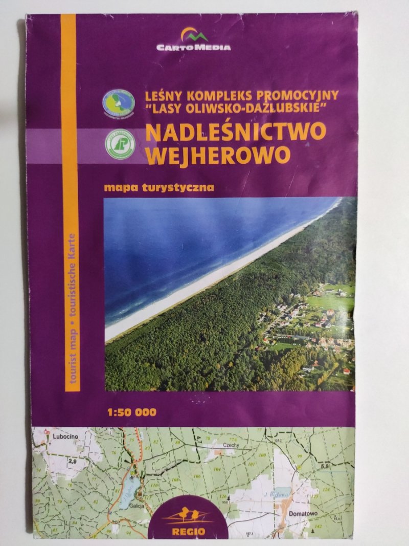 NADLEŚNICTWO WEJHEROWO MAPA TURYSTYCZNA 1:50 000