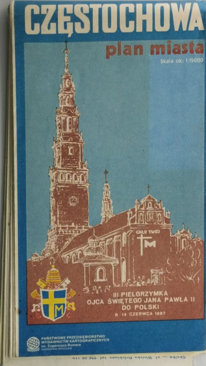 CZĘSTOCHOWA PLAN MIASTA 1:19 000 1987