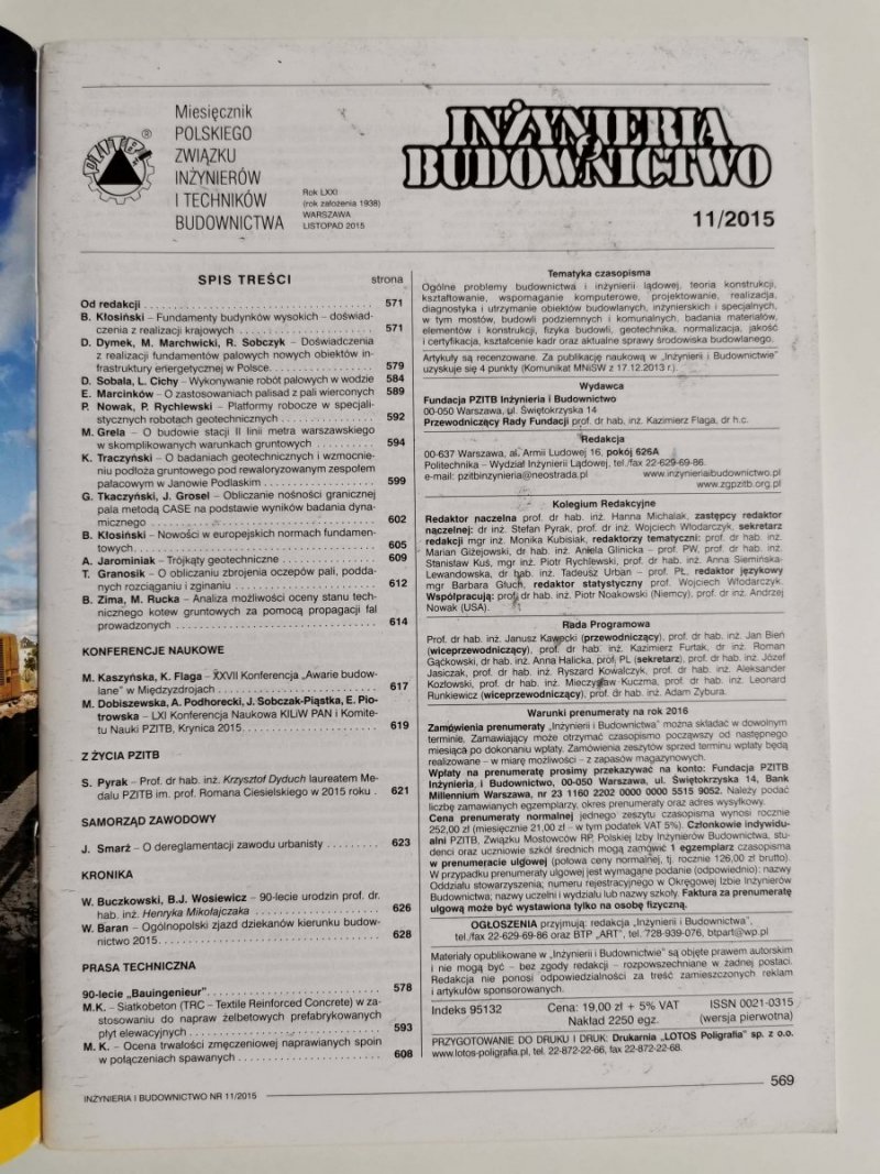INŻYNIERIA I BUDOWNICTWO NR 11/2015