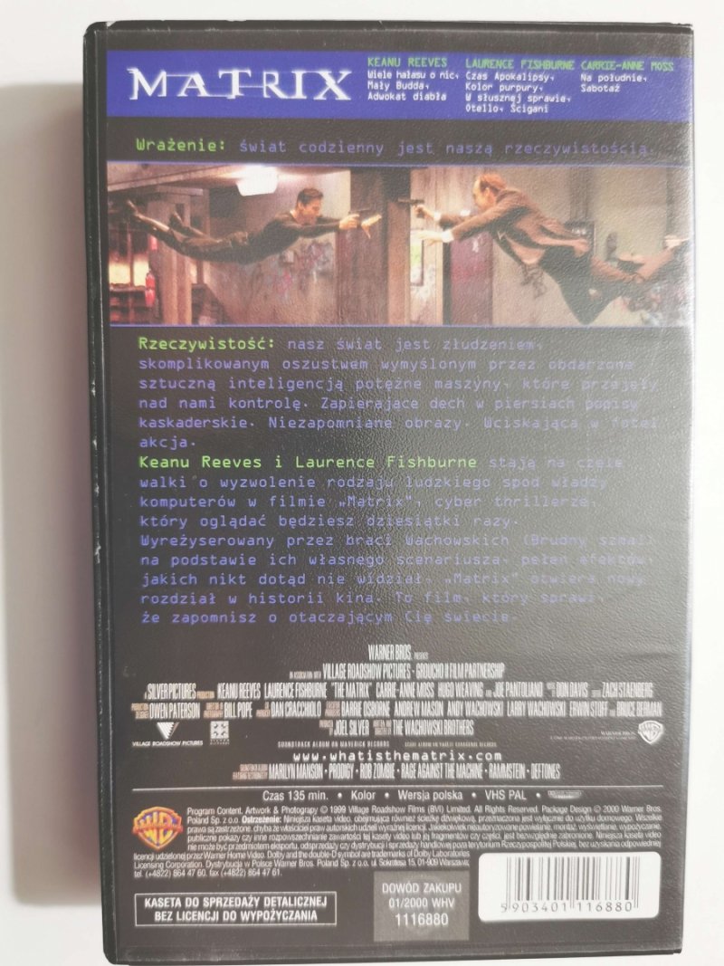 VHS. MATRIX. KEANU REEVERS