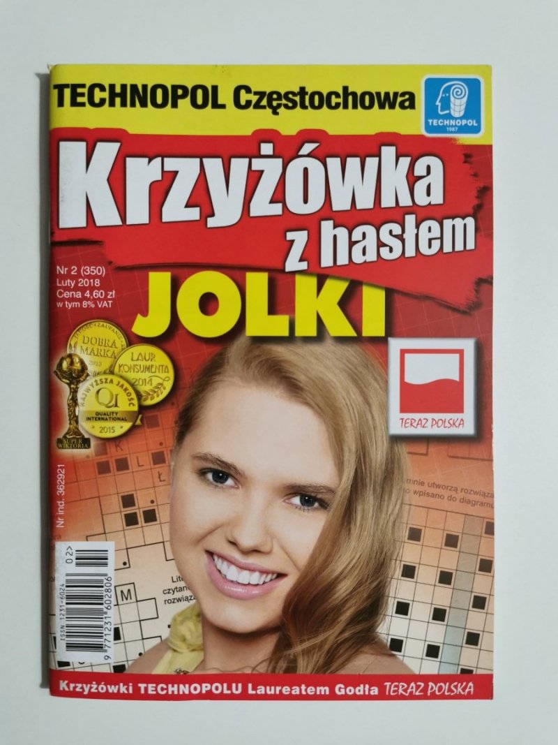 KRZYŻÓWKA Z HASŁEM JOLKI NR 2 (350) LUTY 2018