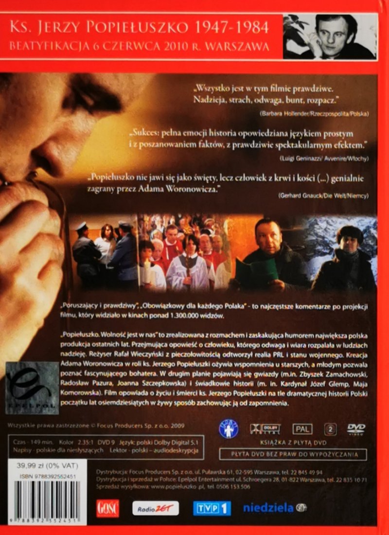 DVD. POPIEŁUSZKO. WOLNOŚĆ JEST W NAS