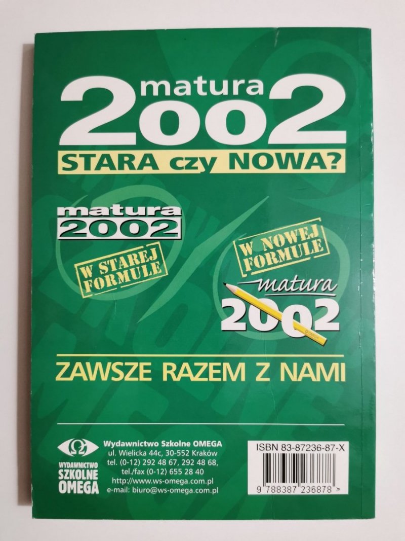 TEMATY I ZAGADNIENIA MATURALNE. MATURA 2002 FIZYKA 2001