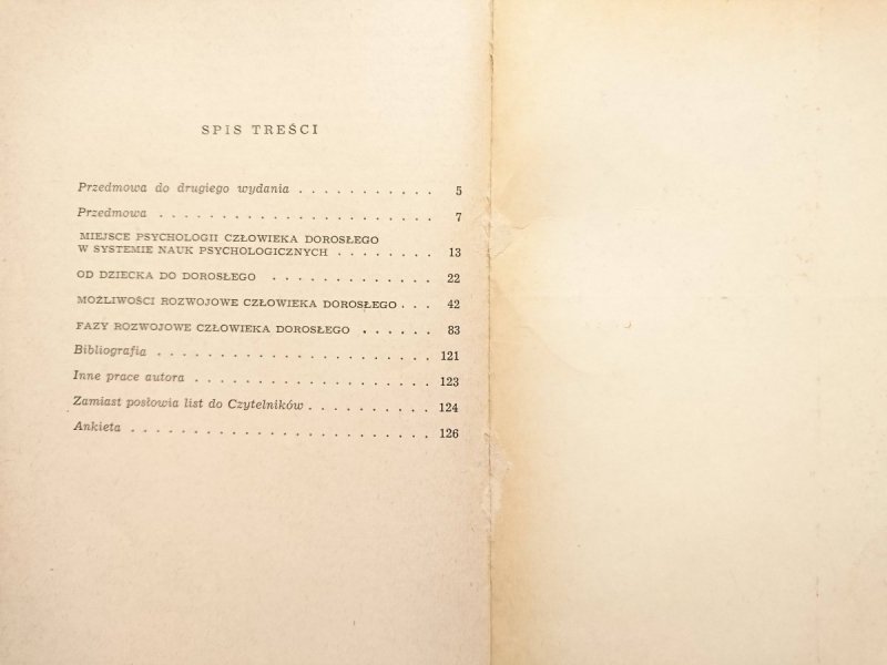 PSYCHOLOGIA CZŁOWIEKA DOROSŁEGO - Włodzimierz Szewczuk 1961