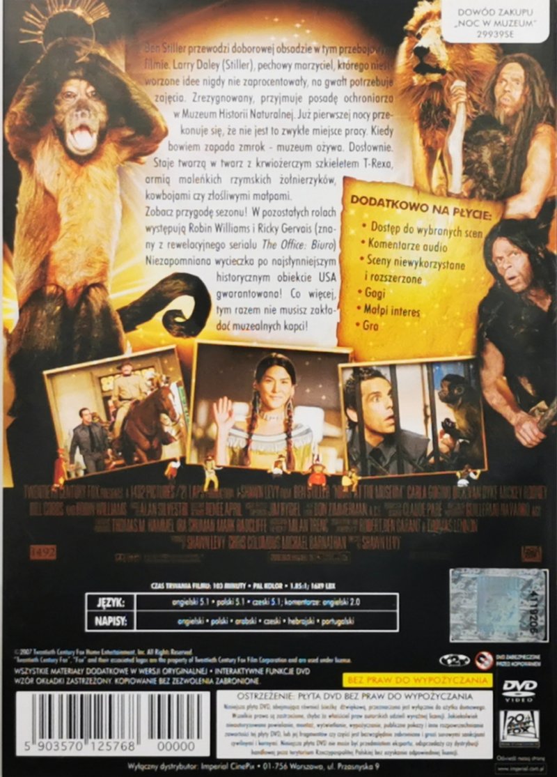 DVD. NOC W MUZEUM (NIGHT AT THE MUSEUM)