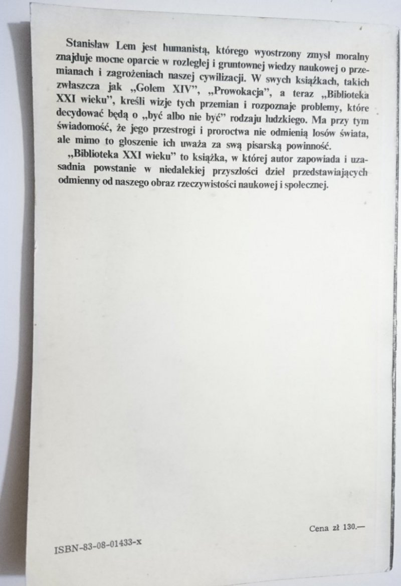 BIBLIOTEKA XXI WIEKU - Stanisław Lem 1986