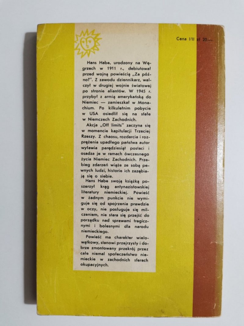 OFF LIMITS TOM I - Hans Habe 1961