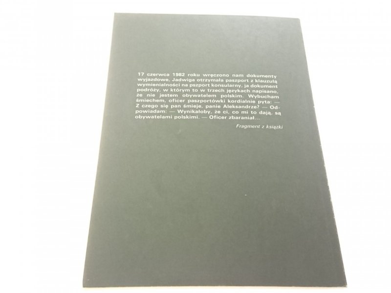PODANIE O PRAWO POWROTU Aleksander Rozenfeld 1990