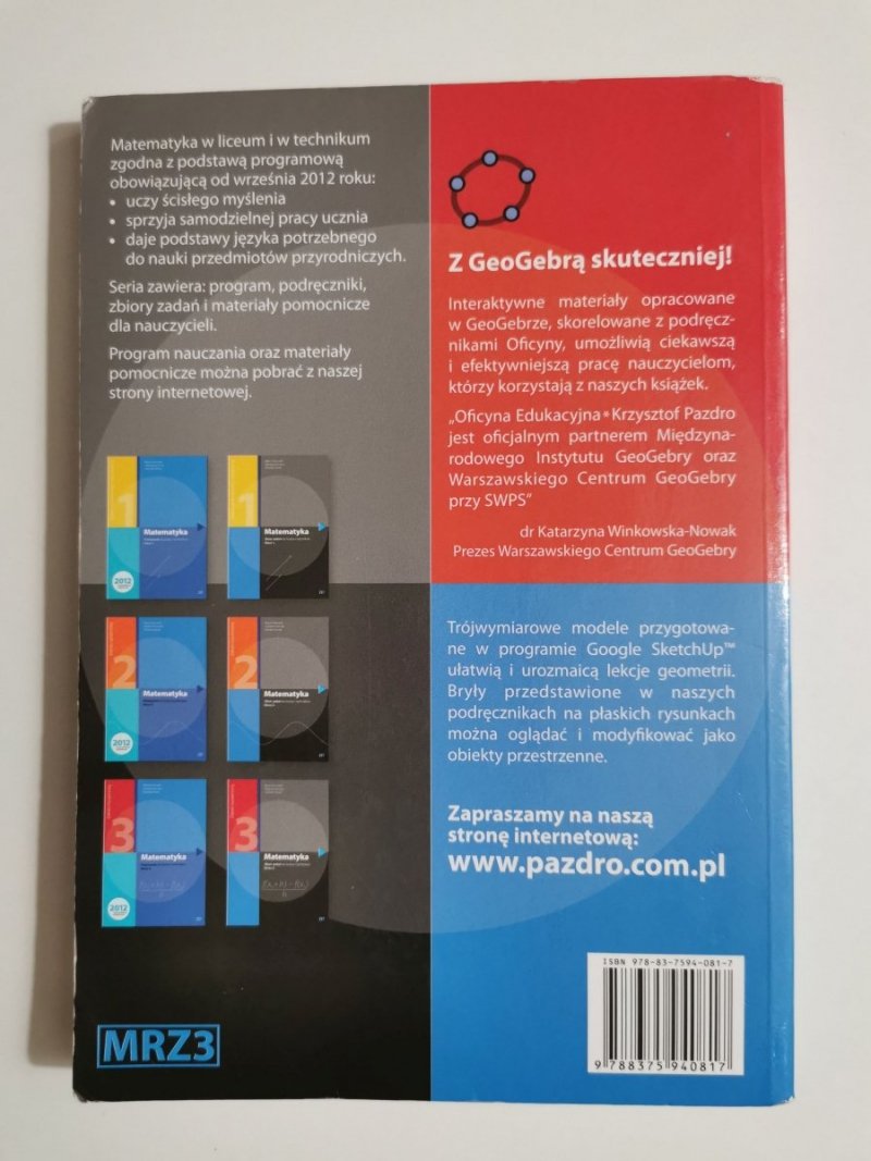 MATEMATYKA. ZBIÓR ZADAŃ KLASA 3 ZAKRES ROZSZERZONY - Marcin Kurczab 2016