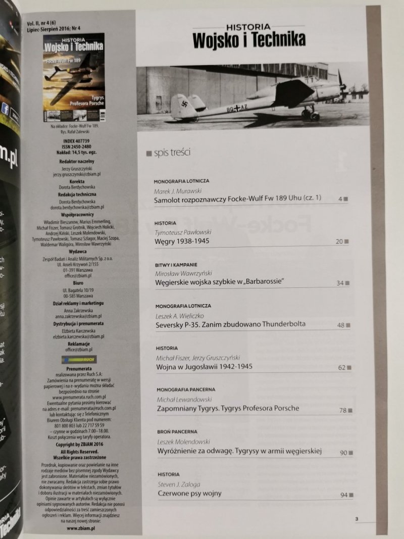 HISTORIA WOJSKO I TECHNIKA NR 4/2016 LIPIEC-SIERPIEŃ