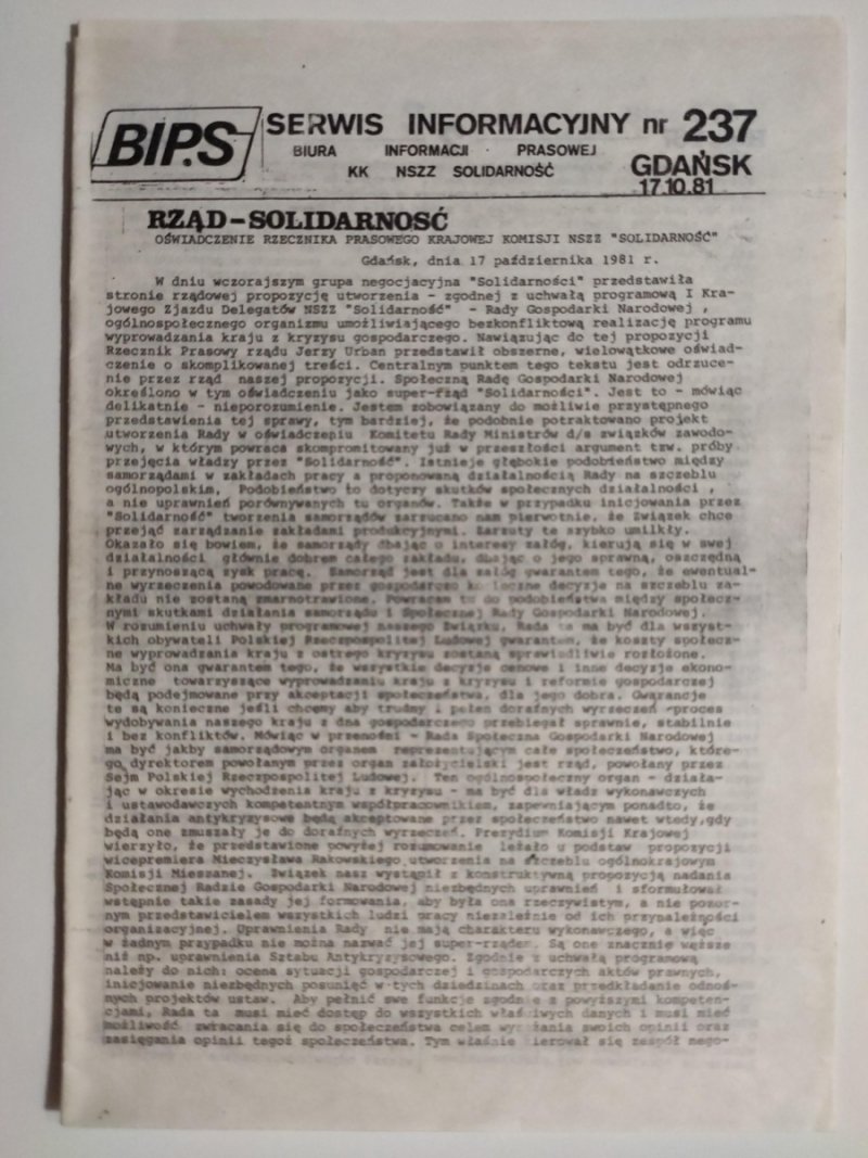 BIPS NR 237 – 17.10.1981