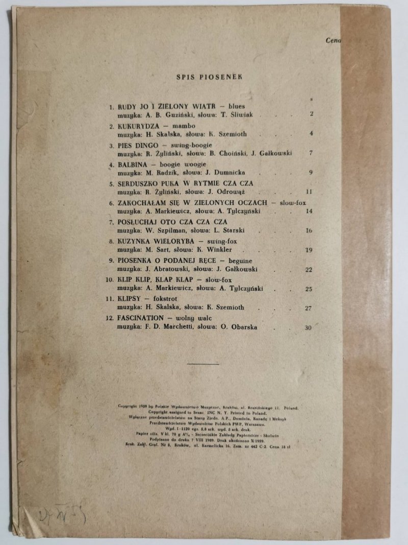 ŚPIEWAMY I TAŃCZYMY W MELODYJNYM RYTMIE 1959