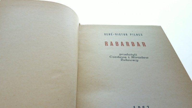 RABARBAR - Rene-Victor Pilhes 1967