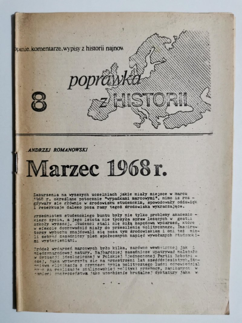 POPRAWKA Z HISTORII 8 MARZEC 1968 - Andrzej Romanowski