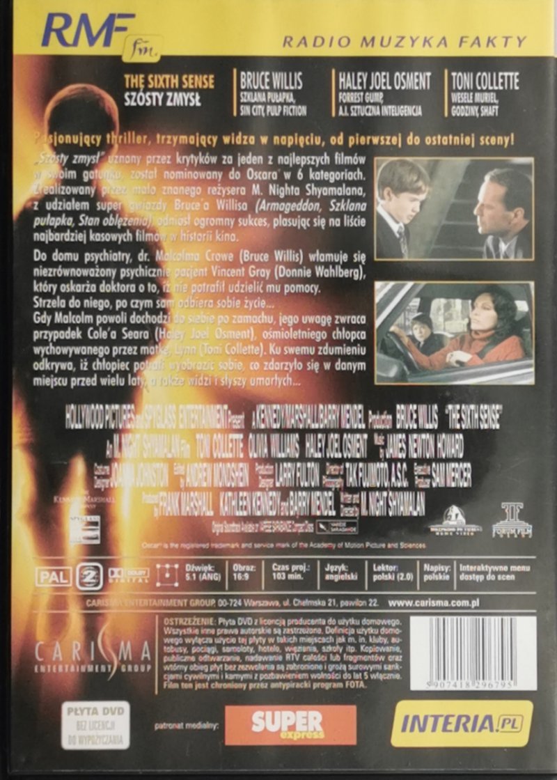 DVD. SZÓSTY ZMYSŁ