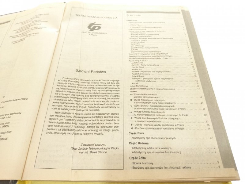 KSIĄŻKA TELEFONICZNA WOJEWÓDZTWA PŁOCKIEGO 1997