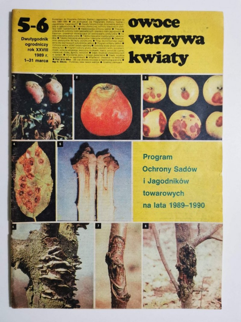 OWOCE WARZYWA KWIATY NR 5-6 ROK XXVIII 1-31 MARCA 1989 r.