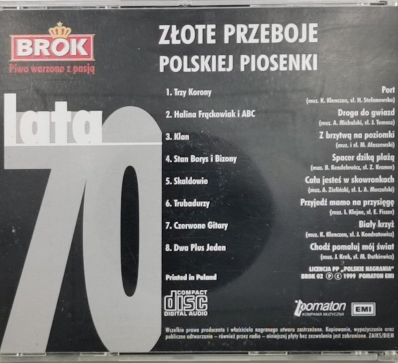 CD. LATA 70 ZŁOTE PRZEBOJE POLSKIEJ PIOSENKI