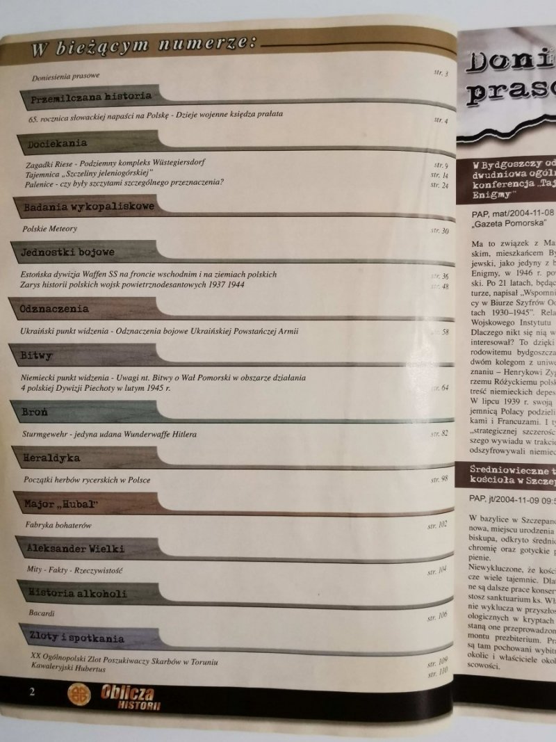 OBLICZA HISTORII NUMER 03/2004 BEZ PŁYTY CD