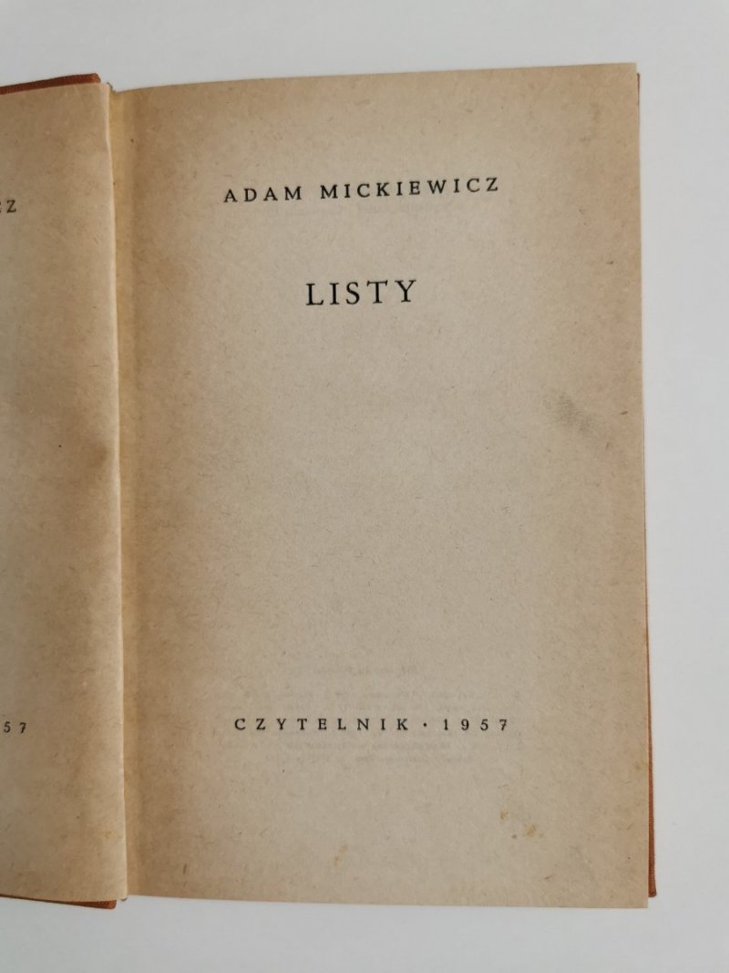 LISTY - Adam Mickiewicz 1957