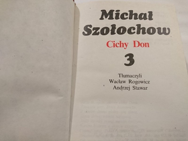 CICHY DON TOMY OD 1 DO 4 - Michał Szołochow 1977