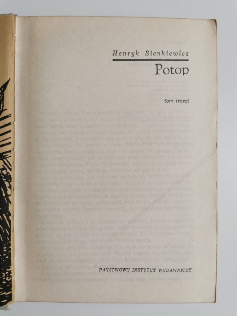 POTOP TOM III - Henryk Sienkiewicz 1971