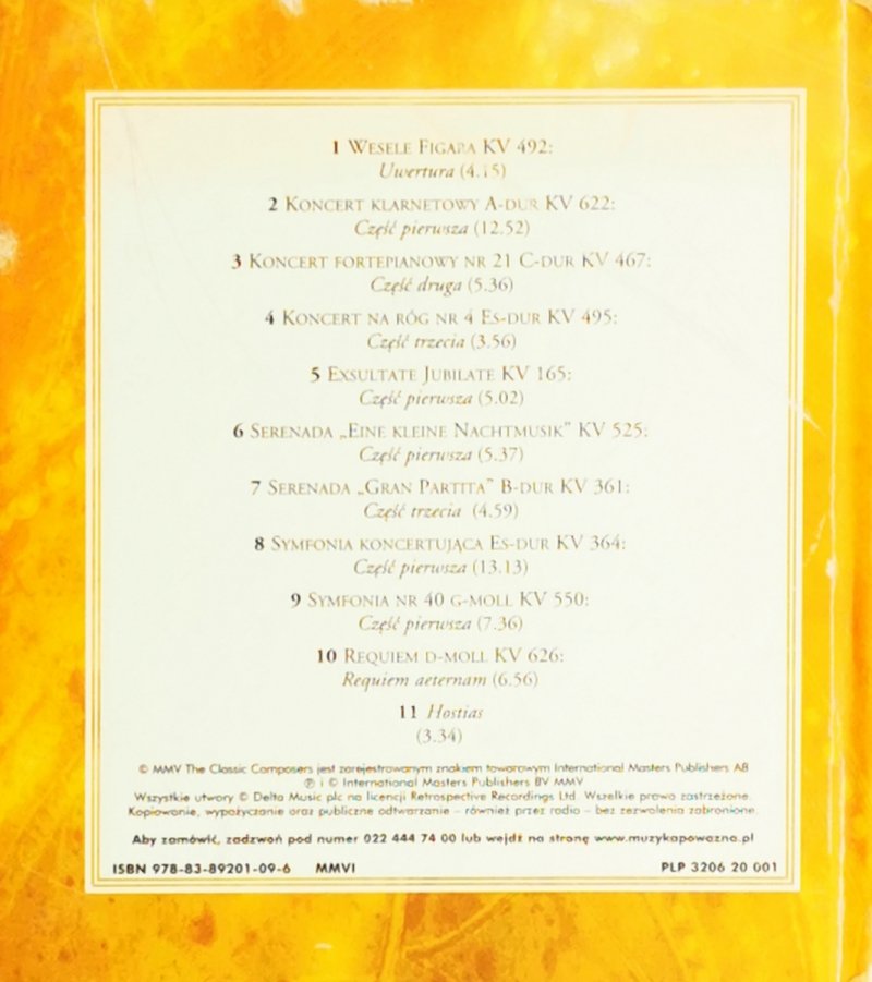 CD. MOZART - MISTRZOWSKIE DZIEŁA