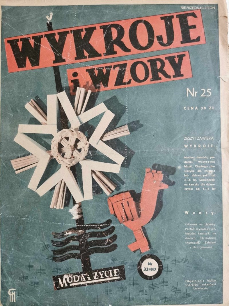 WYKROJE I WZORY NR 25 MODA I ŻYCIE NR 33/117