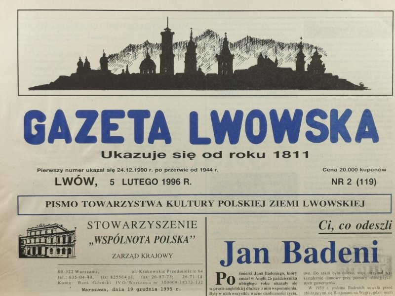 GAZETA LWOWSKA NR 2 (119) 1996